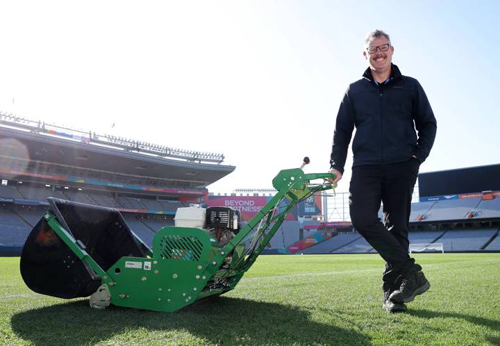 Blair Christiansen of the Eden Park ground maintenance team