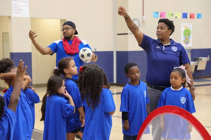 MARIETTA, ATLANTA - OCTOBER 1: A view of football being played at after school program as part of U.S Soccer's Innovate To Grow Initiative on October 1, 2024 in Marietta, Atlanta. (Photo courtesy of U.S Soccer)