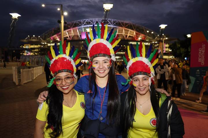 Colombia fans show their support prior to the FIFA Women's World Cup Australia & New Zealand 2023 Quarter Final match between England and Colombia at Stadium Australia 