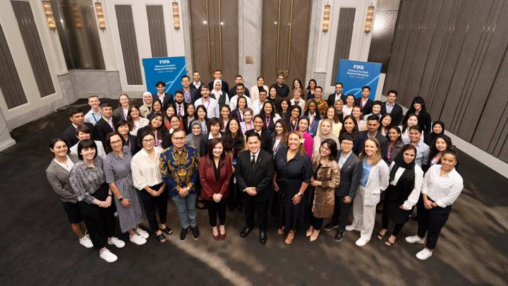 JAKARTA, INDONESIA - JULY 01: A group photo during day 1 of the FIFA Women's Football Regional Workshop on July 1, 2024 in Jakarta, Indonesia. (Photo courtesy of PSSI)