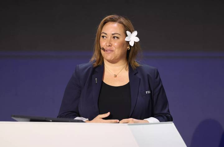 JEDDAH, SAUDI ARABIA - DECEMBER 21: FIFA Chief Women's Football Officer Sarai Bareman during the FIFA Football Summit 2023 on December 21, 2023 in Jeddah, Saudi Arabia. (Photo by Yasser Bakhsh - FIFA/FIFA via Getty Images)