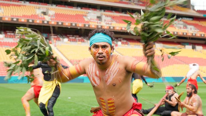 A Corroboree performance by Traditional Owners and Custodians of Brisbane, the Turrbal Tribe