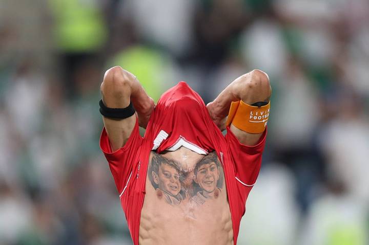 Mohamad Haidar of Lebanon reacts during the FIFA Arab Cup Qatar 2021 Group D match between Lebanon and Algeria