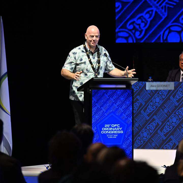 AUCKLAND, NEW ZEALAND - JULY 19: FIFA President Gianni Infantino during the 29th OFC Ordinary Congress on July 19, 2023 in Auckland, New Zealand. (Photo by Harold Cunningham/FIFA)