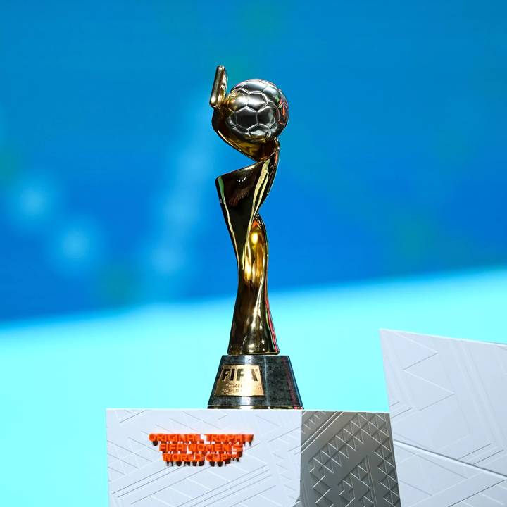 AUCKLAND, NEW ZEALAND - OCTOBER 22: The FIFA Women's World Cup Winner's Trophy during the FIFA Women's World Cup 2023 Final Draw at the Aotea Centre on October 22, 2022 in Auckland, New Zealand. (Photo by Stephen McCarthy -  FIFA/FIFA via Getty Images)