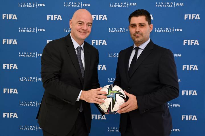 FIFA President Gianni Infantino Meeting with FIFPRO President David Aganzo