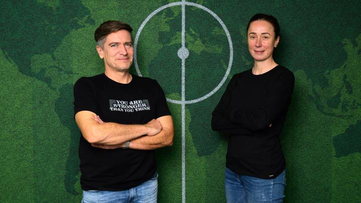 ZURICH, SWITZERLAND - DECEMBER 13: Nils Nielsen (L) and Lidija Stojkanovic during a Portrait session as part of FIFA Women's Development Programme at HoF, Home of FIFA on December 13, 2023 in Zurich, Switzerland. (Photo by Harold Cunningham/FIFA)