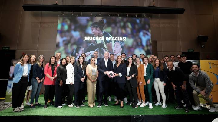 BOGOTA, COLOMBIA - SEPTEMBER 22: President of FIFA Gianni Infantino attends the Regional Women's Football Seminar ahead of the  FIFA U-20 Women's World Cup Colombia 2024 Final match on September 22, 2024 in Bogota, Colombia.  (Photo by Diego Cuevas - FIFA/FIFA via Getty Images)