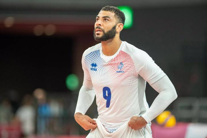 Ngapeth from France during the Brazil vs France volleyball game 