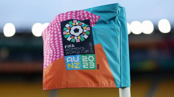 WELLINGTON, NEW ZEALAND - JULY 31: Detailed view of the corner flag with the tournament logo on ahead of the FIFA Women's World Cup Australia & New Zealand 2023 Group C match between Japan and Spain at Wellington Regional Stadium on July 31, 2023 in Wellington, New Zealand. (Photo by Catherine Ivill/Getty Images)