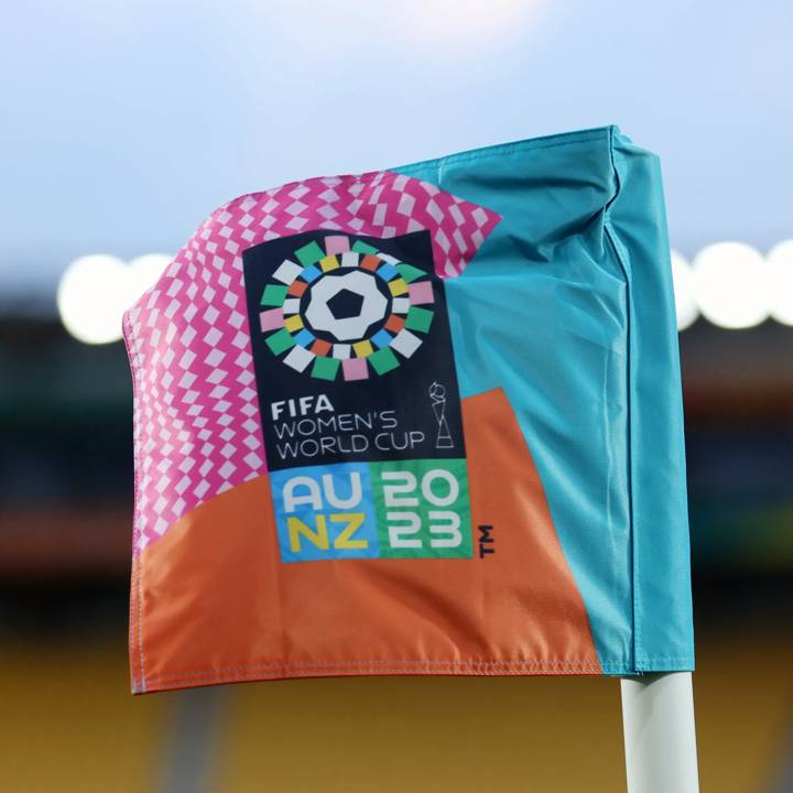 WELLINGTON, NEW ZEALAND - JULY 31: Detailed view of the corner flag with the tournament logo on ahead of the FIFA Women's World Cup Australia & New Zealand 2023 Group C match between Japan and Spain at Wellington Regional Stadium on July 31, 2023 in Wellington, New Zealand. (Photo by Catherine Ivill/Getty Images)