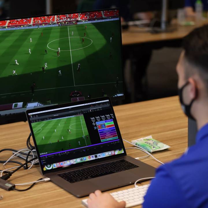 NEWPORT, WALES - DECEMBER 01: Analysis during the FIFA High Performance - Football Performance Analysis & Insights media day on December 01, 2021 in Newport, Wales. (Photo by Luke Walker - FIFA/FIFA via Getty Images)