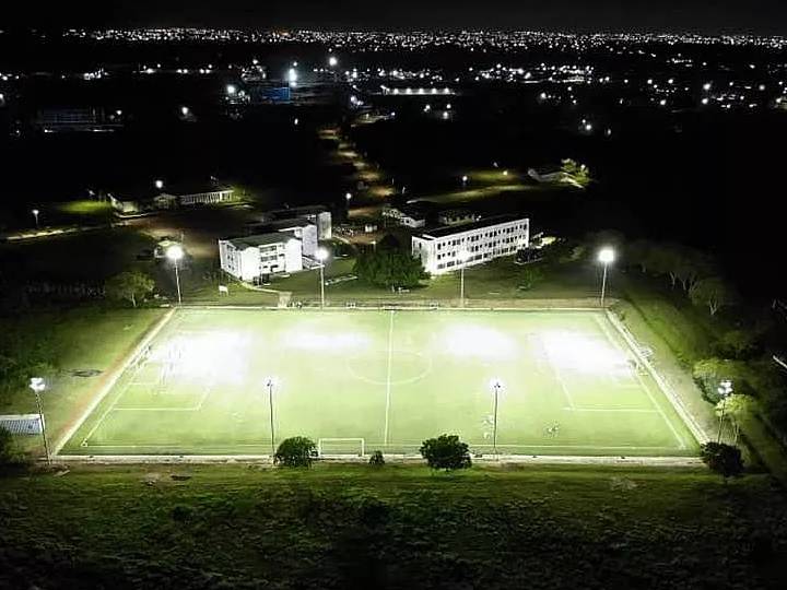 PRAMPRAM, GHANA - APRIL 24: Ghanaman Soccer Centre of Excellence gets first set of floodlights on April 25, 2024 in Prampram, Ghana. (Photo Courtesy of Ghana FA)