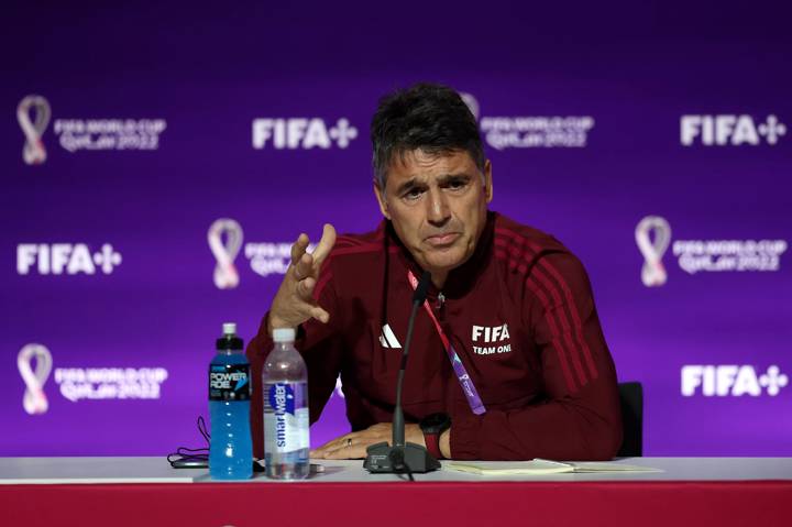  Massimo Busacca on stage during the Referees Media Day - FIFA World Cup Qatar 2022