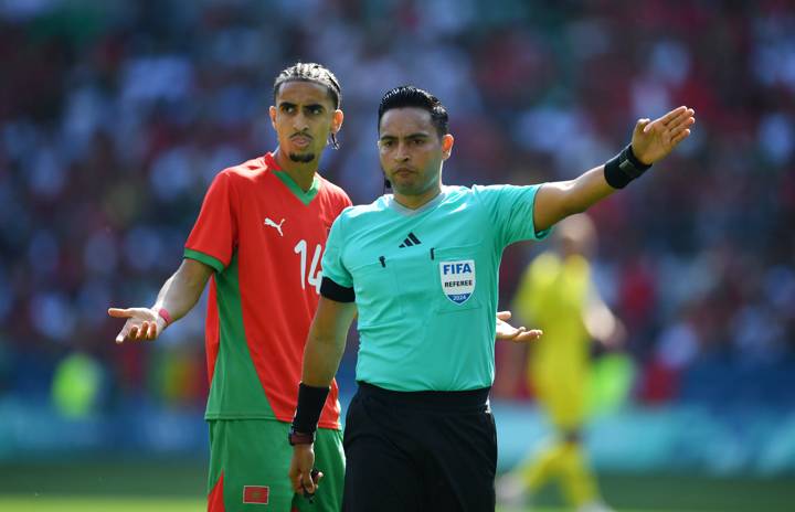 Referee Said Martinez gestures