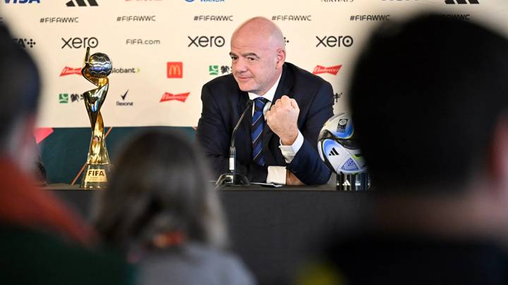 AUCKLAND, NEW ZEALAND - JULY 19: FIFA President Gianni Infantino during the Official Opening Press Conference - FIFA Women's World Cup Australia & New Zealand 2023 at Park Hyatt hotel on July 19, 2023 in Auckland / Tamaki Makaurau, New Zealand. (Photo by Harold Cunningham/FIFA)