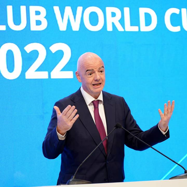 RABAT, MOROCCO - JANUARY 13: FIFA President Gianni Infantino attends the FIFA Club World Cup Morocco 2022 Draw  at Auditorium Complexe Mohammed VI de Football on January 13, 2023 in Rabat, Morocco. (Photo by Angel Martinez - FIFA/FIFA via Getty Images)