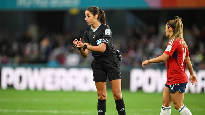 DUNEDIN, NEW ZEALAND - JULY 26: Referee Maria Sole Ferrieri Caputi is seen during the FIFA Women's World Cup Australia & New Zealand 2023 Group C match between Japan and Costa Rica at Dunedin Stadium on July 26, 2023 in Dunedin / Ōtepoti, New Zealand. (Photo by Joe Allison - FIFA/FIFA via Getty Images)