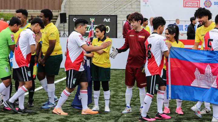 SEOUL, SOUTH KOREA - SEPTEMBER 21: A view of the action during the Seoul 2024 Homeless World Cup at Hanyang University on September 21, 2024 in Seoul, South Korea. (Photo courtesy of Homeless World Cup)
