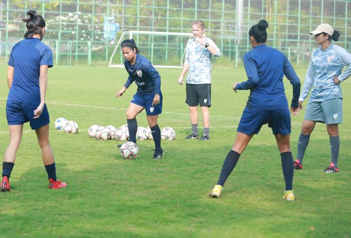 India women's team in training