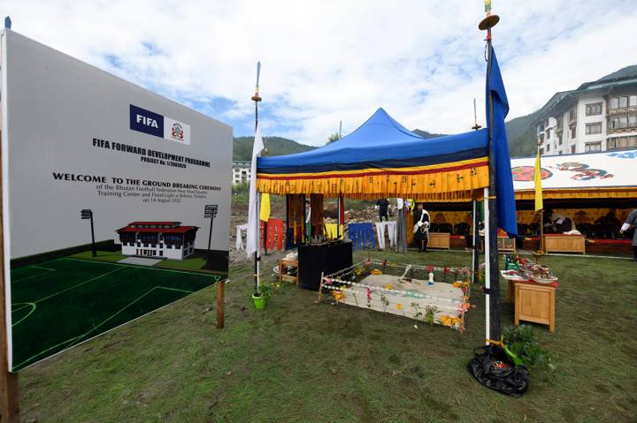 Ground-breaking ceremony of BFF (Bhutan Football Federation) new headquarters takes place on 15 August, 2022 in Thimphu