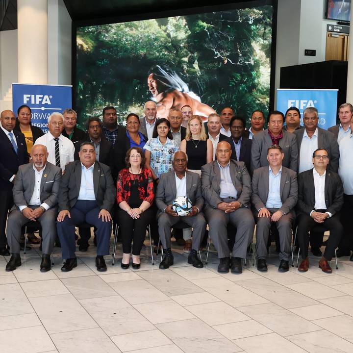 AUCKLAND, NEW ZEALAND - FEBRUARY 20: Group during the FIFA Forward 3.0 Workshop at Aotea Centre on February 20, 2023 in Auckland, New Zealand. (Photo by Fiona Goodall - FIFA/FIFA via Getty Images)