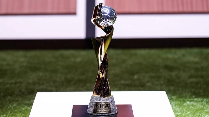 KIGALI, RWANDA - MARCH 16: A general view of the FIFA Women's World Cup Trophy during the 73rd FIFA Congress at BK Arena on March 16, 2023 in Kigali, Rwanda. (Photo by Pascal Bitz/FIFA)