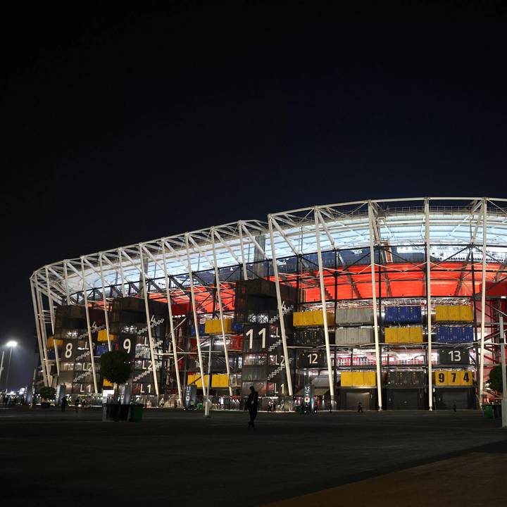 DOHA, QATAR - NOVEMBER 30: General view outside the stadium prior to the FIFA Arab Cup Qatar 2021 Group B match between United Arab Emirates and Syria at Stadium 974 on November 30, 2021 in Doha, Qatar. (Photo by Maddie Meyer - FIFA/FIFA via Getty Images)