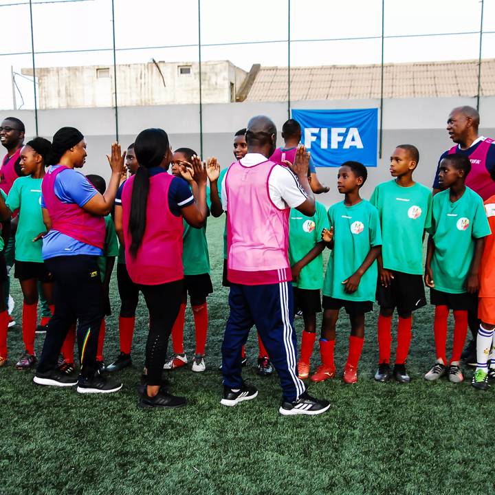 PRAIA, CAPE VERDE - JULY 28:  Member of FIFA and the Players during the Africa Subdivision Seminar and Inauguration of Forward Infrastructure Projects on July 28, 2022 in Praia, Cape Verde. (Photo by Segun Ogunfeyitimi - FIFA/FIFA via APO)