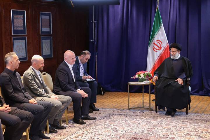 FIFA President Gianni Infantino meets with President of IR Iran Ebrahim Raisi