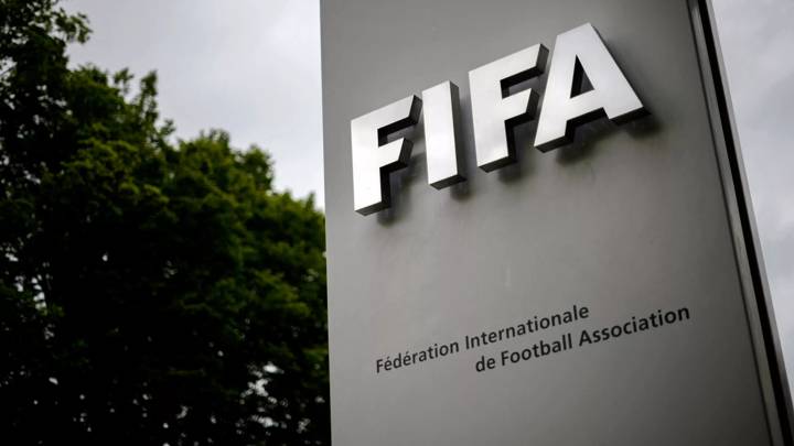 This picture taken on May 30, 2015 shows a sign at the World football governing body FIFA's headquarters in Zurich.  AFP PHOTO / FABRICE COFFRINI (Photo by Fabrice COFFRINI / AFP) (Photo by FABRICE COFFRINI/AFP via Getty Images)