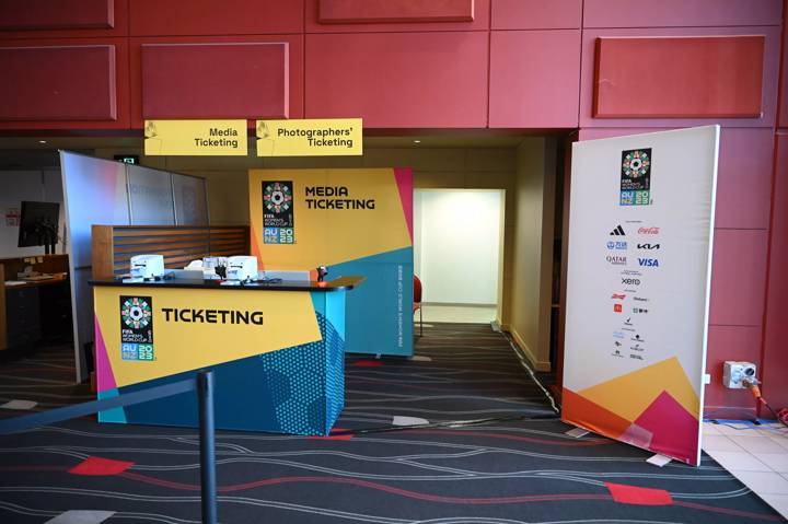 A media centre at the FIFA Women's World Cup Australia & New Zealand 2023                                        									