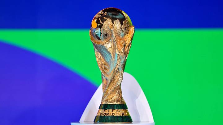 ZURICH, SWITZERLAND - JANUARY 25: A detailed view of FIFA World Cup 26 Winner's Trophy prior to the Concacaf Qualifiers for FIFA World Cup 2026 - Preliminary Draw at Home of FIFA on January 25, 2024 in Zurich, Switzerland. (Photo by Harold Cunningham/FIFA)