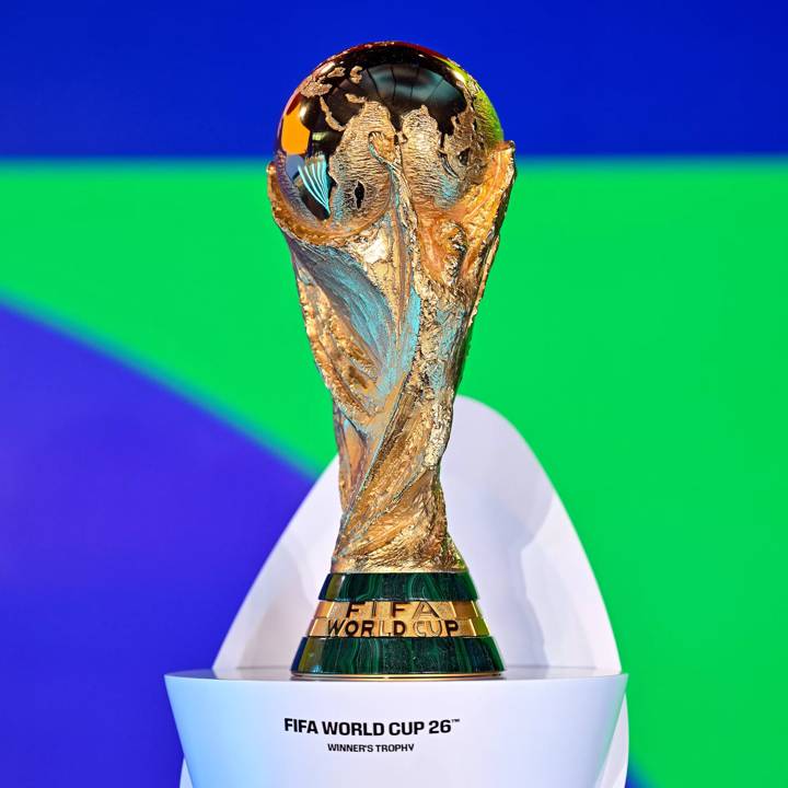 ZURICH, SWITZERLAND - JANUARY 25: A detailed view of FIFA World Cup 26 Winner's Trophy prior to the Concacaf Qualifiers for FIFA World Cup 2026 - Preliminary Draw at Home of FIFA on January 25, 2024 in Zurich, Switzerland. (Photo by Harold Cunningham/FIFA)