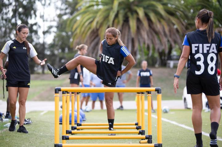 Emikar Calderas of Venezuela in the practical training during FIFA Referees Seminar 