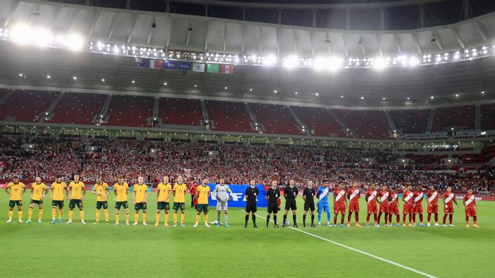 IMAGO / Mohammed Dabbous

Australia vs Peru FIFA World Cup, WM, Weltmeisterschaft, Fussball 2022 Qualifiers Australia vs Peru at Ali Bin Ahmed Stadium 13 Jun 2022 Qatar,Doha