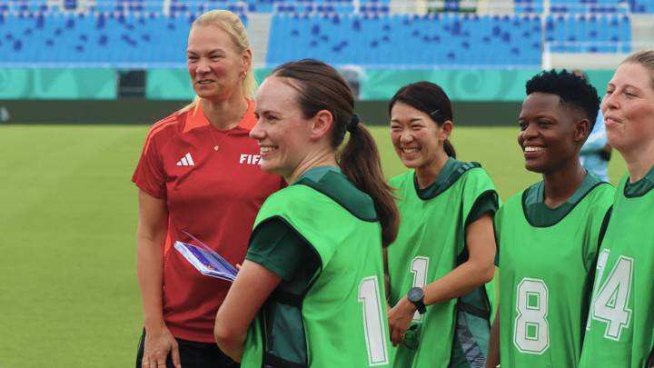 Bibiana Steinhaus-Webb, Head of Women’s Refereeing, during a referee training session 