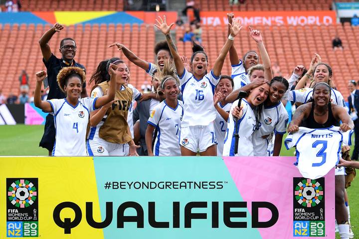 Panama celebrate qualifying for the 2023 FIFA Women's World Cup