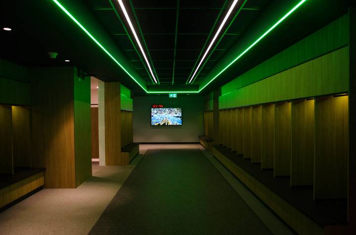 New gender neutral change rooms at Stadium Australia in Sydney.