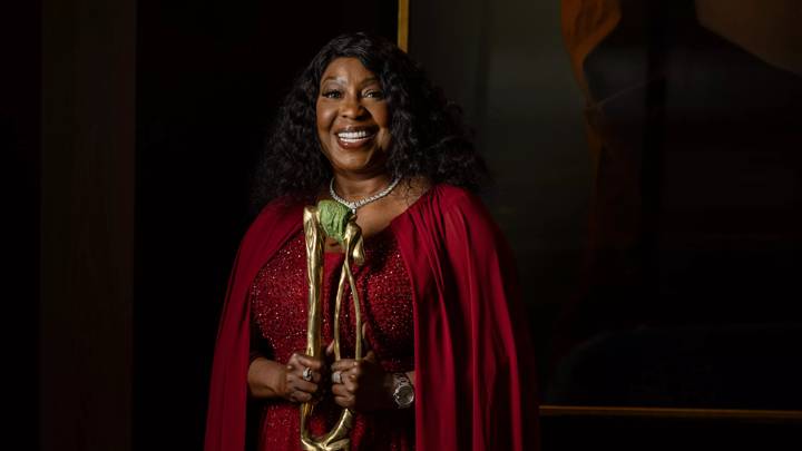 LONDON, ENGLAND - OCTOBER 01: Fatma Samoura at The Londoner Hotel on October 01, 2023 for the Best of Africa Awards in London, England. (Photo by Shane Anthony SInclair - FIFA/FIFA via Getty Images)