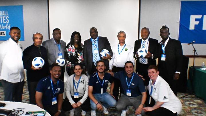 Football for Schools workshop in Jamaica.