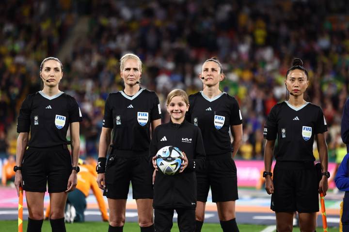 Match Officials at the FIFA Women's World Cup Australia & New Zealand 2023 Group F match between France and Brazil at Brisbane Stadium