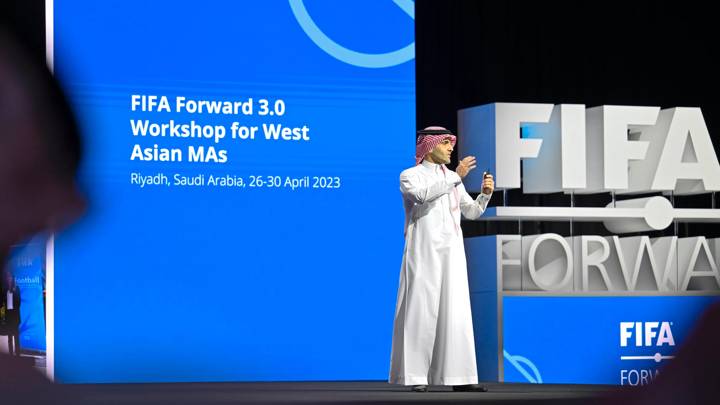 RIYADH, SAUDI ARABIA - APRIL 27: A general view of the FIFA Forward Programme on April 27, 2023 in Riyadh, Saudi Arabia. (Photo by MOSAALKATHAMI/Saudi Arabian Football Federation)