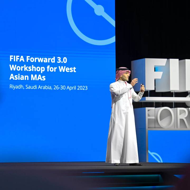 RIYADH, SAUDI ARABIA - APRIL 27: A general view of the FIFA Forward Programme on April 27, 2023 in Riyadh, Saudi Arabia. (Photo by MOSAALKATHAMI/Saudi Arabian Football Federation)