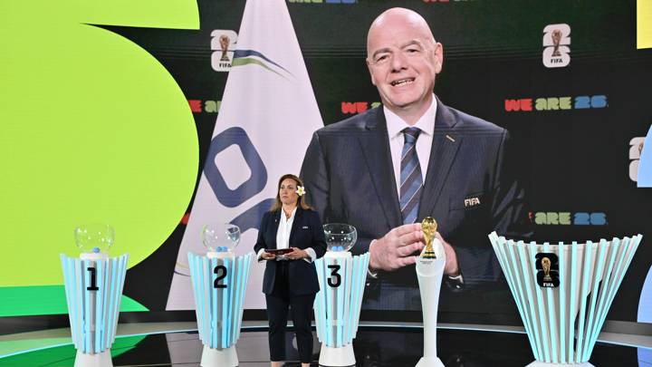 ZURICH, SWITZERLAND - JULY 18: A video message from FIFA President Gianni Infantino during the OFC Preliminary Draw for the FIFA World Cup 26ª at the Home of FIFA on July 18, 2024 in Zurich, Switzerland. (Photo by Harold Cunningham/FIFA)