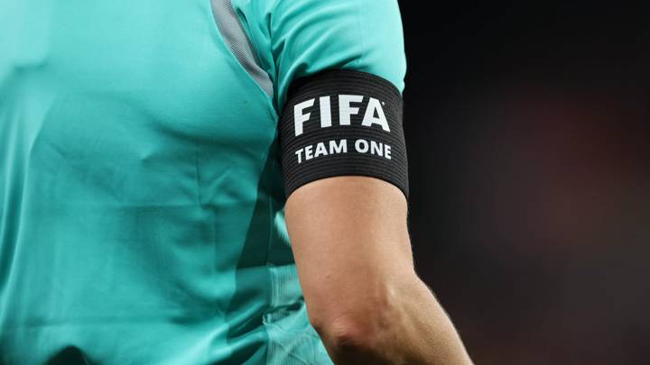 ADELAIDE, AUSTRALIA - JULY 24: A FIFA Team One armband on match official during the FIFA Women's World Cup Australia & New Zealand 2023 Group F match between Brazil and Panama at Hindmarsh Stadium on July 24, 2023 in Adelaide / Tarntanya, Australia. (Photo by Elsa - FIFA/FIFA via Getty Images)