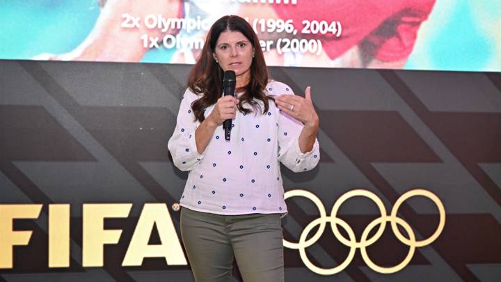 PARIS, FRANCE - AUGUST 08: FIFA Legend Mia Hamm during the FIFA House Olympic family meeting at FIFA's Paris office on August 08, 2024 in Paris, France. (Photo by Harold Cunningham/FIFA)