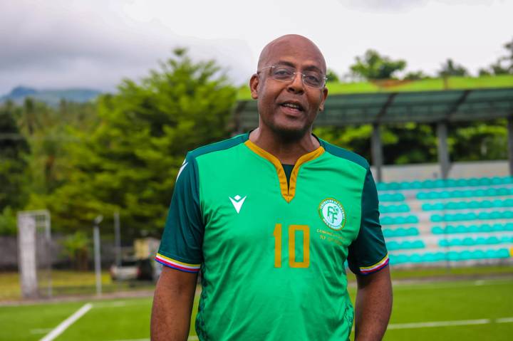 MITSAMIOULI, COMOROS - APRIL 12:    Said Athouman, Comoran Football Association President  during the FIFA President visit to Comoros on April 12, 2023 in Mitsamouli, Comoros. Photo by Mussie Girmay