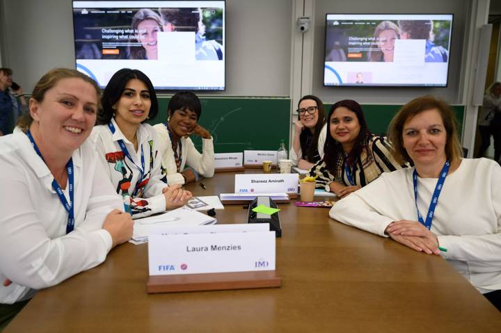 UEFA-FIFA Women in Football Leadership - Laura Menzies of New Zealand pictured with fellow participants