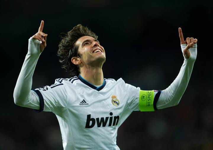 Kaka of Real Madrid celebrates 